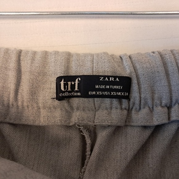 ZARA TRF TRAFALUC XS/S‎ Pull On Ankle Pants Gray Stretch Straight Leg Athleisure - Picture 7 of 7
